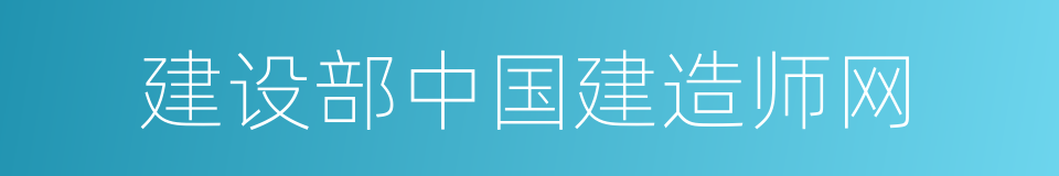 建设部中国建造师网的同义词