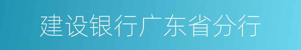 建设银行广东省分行的同义词