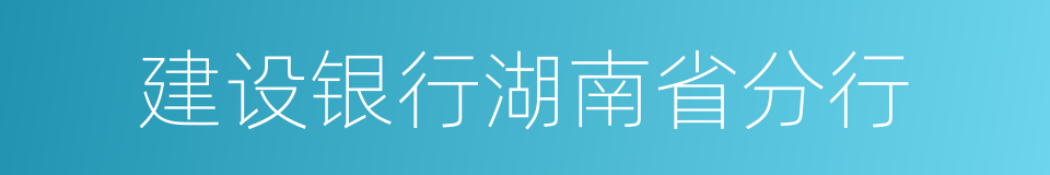 建设银行湖南省分行的同义词