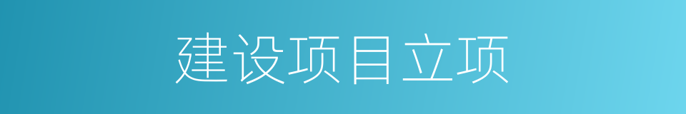 建设项目立项的同义词