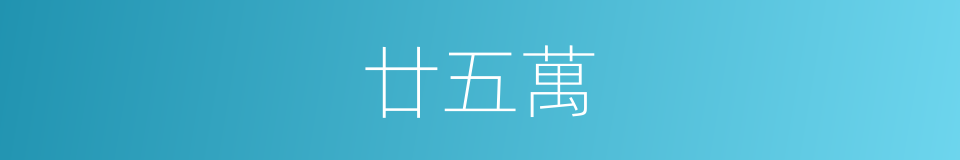 廿五萬的同義詞