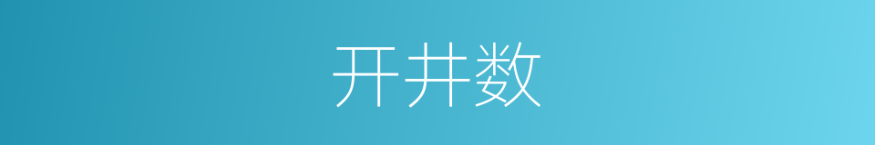 开井数的同义词