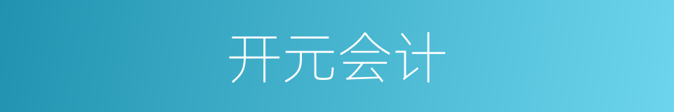 开元会计的同义词