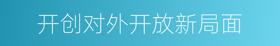 开创对外开放新局面的同义词