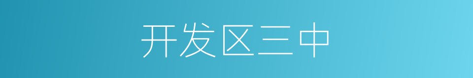 开发区三中的同义词