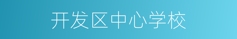 开发区中心学校的同义词