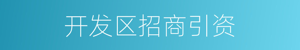 开发区招商引资的同义词