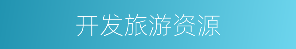 开发旅游资源的同义词