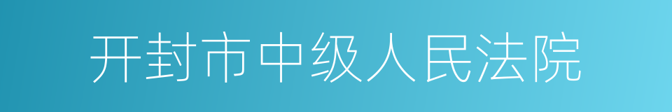 开封市中级人民法院的同义词