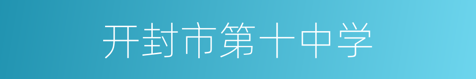 开封市第十中学的同义词