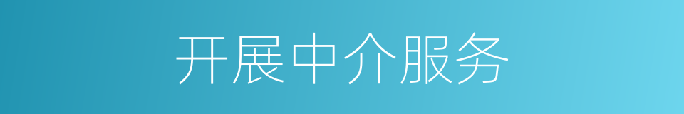 开展中介服务的同义词