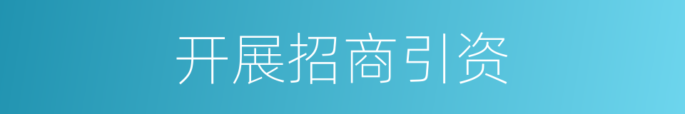 开展招商引资的同义词
