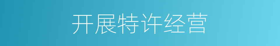 开展特许经营的同义词