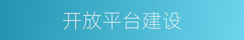 开放平台建设的同义词