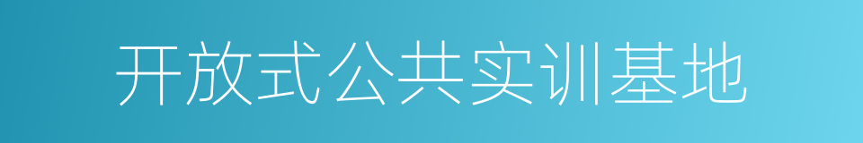 开放式公共实训基地的同义词