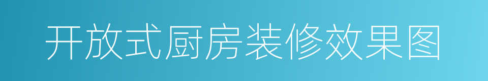 开放式厨房装修效果图的同义词