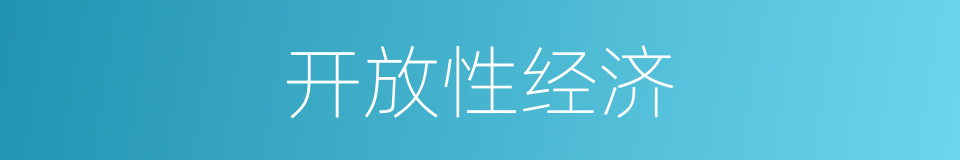 开放性经济的同义词