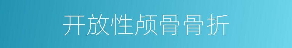 开放性颅骨骨折的同义词
