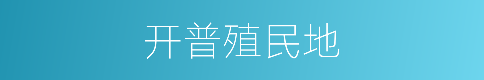 开普殖民地的同义词