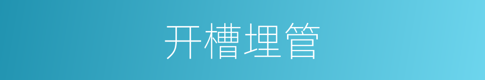 开槽埋管的同义词