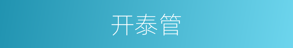 开泰管的同义词