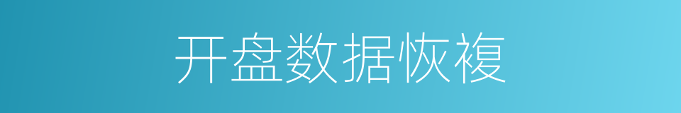 开盘数据恢複的同义词