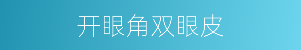 开眼角双眼皮的同义词