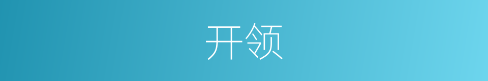 开领的意思