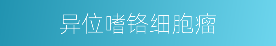 异位嗜铬细胞瘤的同义词