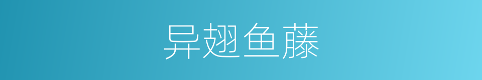 异翅鱼藤的同义词