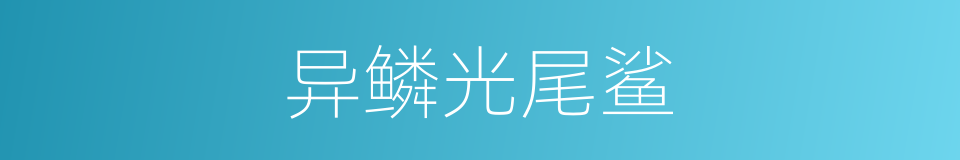 异鳞光尾鲨的同义词