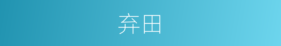 弃田的同义词