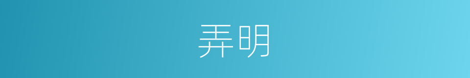 弄明的同义词