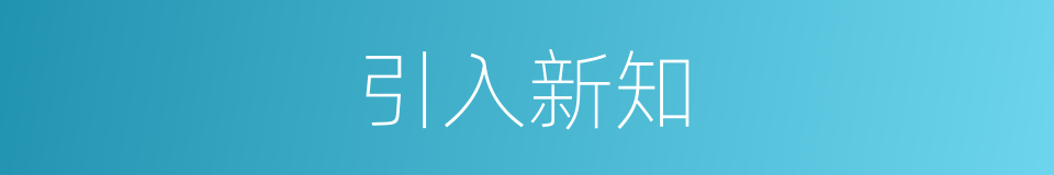 引入新知的同义词