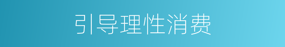 引导理性消费的同义词