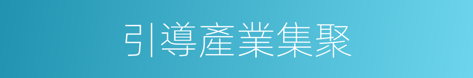 引導產業集聚的同義詞