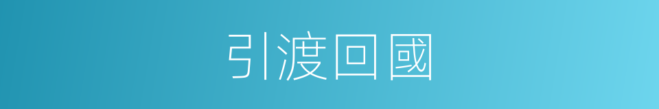 引渡回國的同義詞