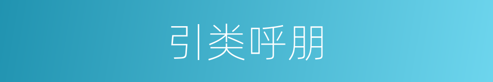 引类呼朋的意思