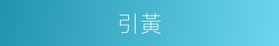 引黃的意思