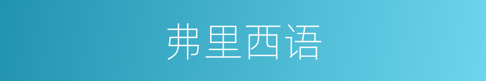 弗里西语的同义词