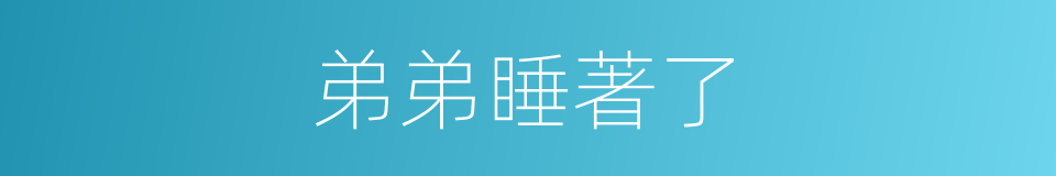 弟弟睡著了的同義詞