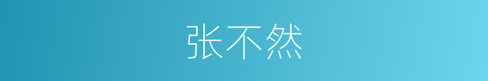 张不然的同义词