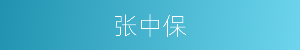 张中保的同义词