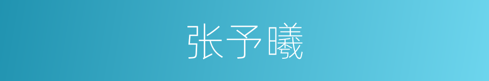 张予曦的同义词