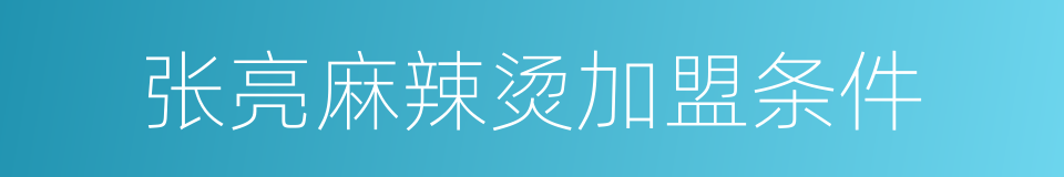 张亮麻辣烫加盟条件的同义词