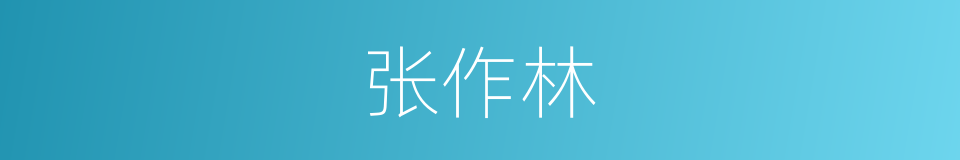 张作林的同义词