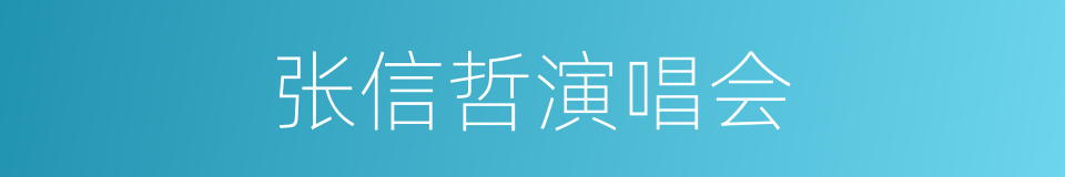 张信哲演唱会的同义词