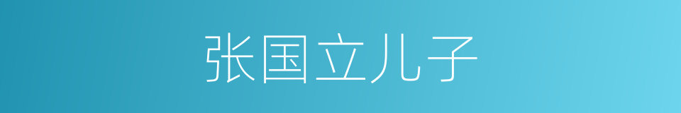 张国立儿子的同义词