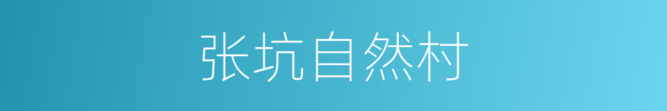 张坑自然村的同义词