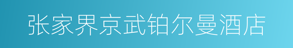 张家界京武铂尔曼酒店的同义词